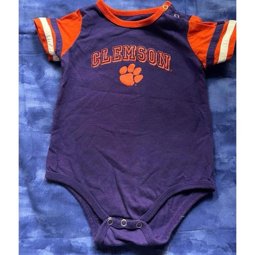 Colosseum Clemson Tigers Infant Bodysuit Purple Orange 6-12 Months NCAA Baby